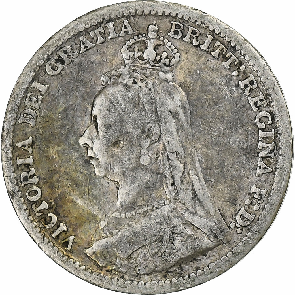 Great Britain, Victoria, 3 Pence, 1891, Silver, VF(20-25), KM:758