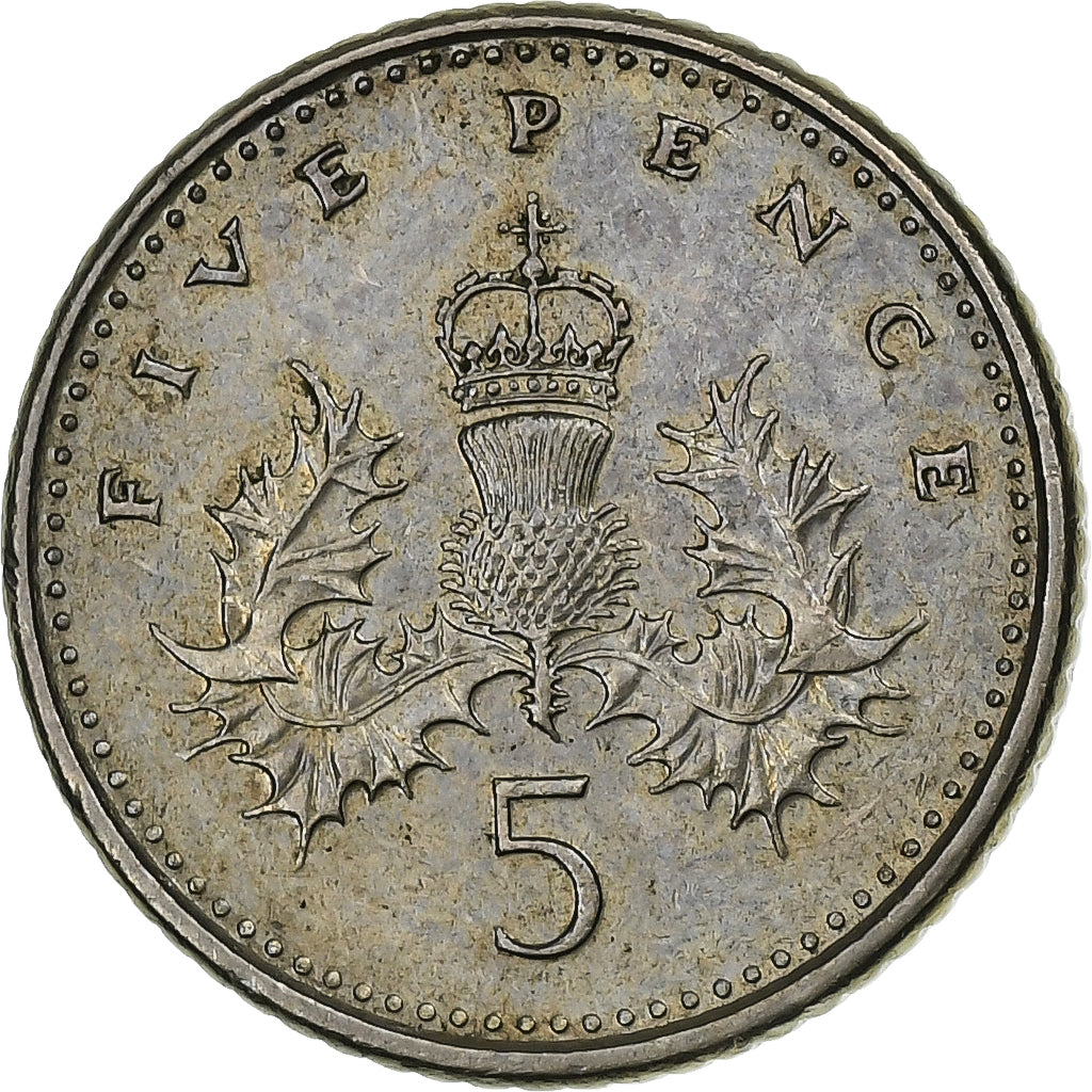 Great Britain, Elizabeth II, 5 Pence, 1991, EF(40-45), Copper-nickel, KM:937b