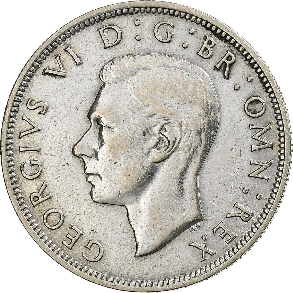 Grã-Bretanha, George VI, 1/2 Crown, 1942, Prata, AU(50-53), KM:856