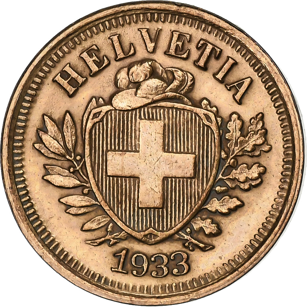 Switzerland, Rappen, 1933, Bern, Bronze, VF(30-35), KM:3.2