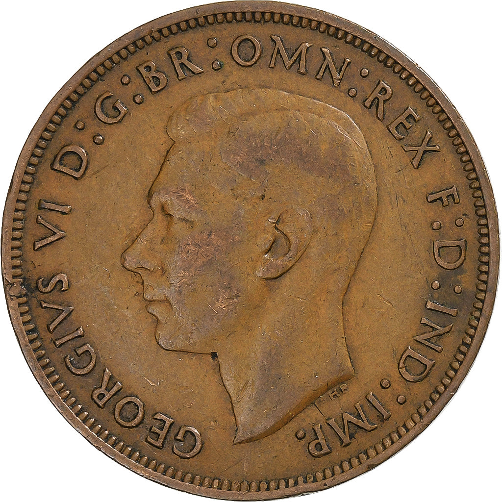 Great Britain, George VI, Penny, 1944, Bronze, VF(30-35), KM:845