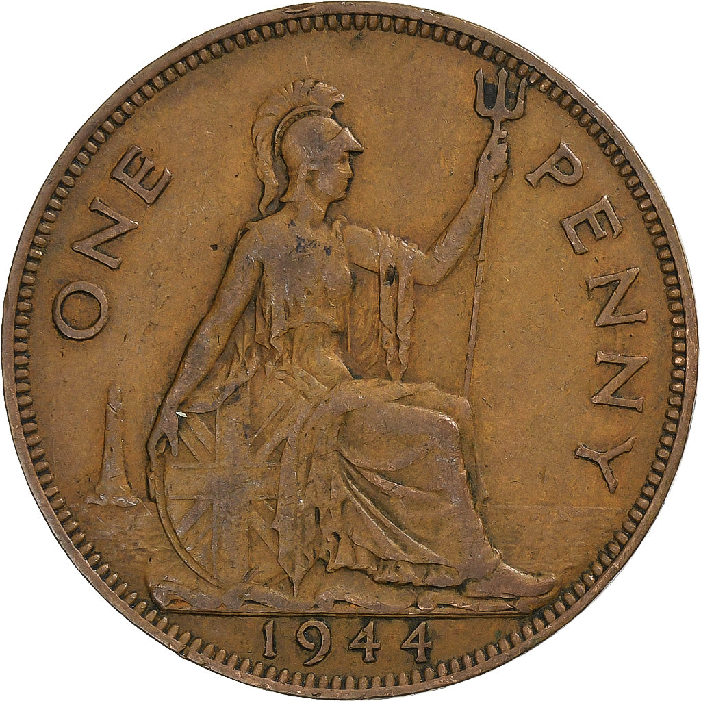 Great Britain, George VI, Penny, 1944, Bronze, VF(30-35), KM:845