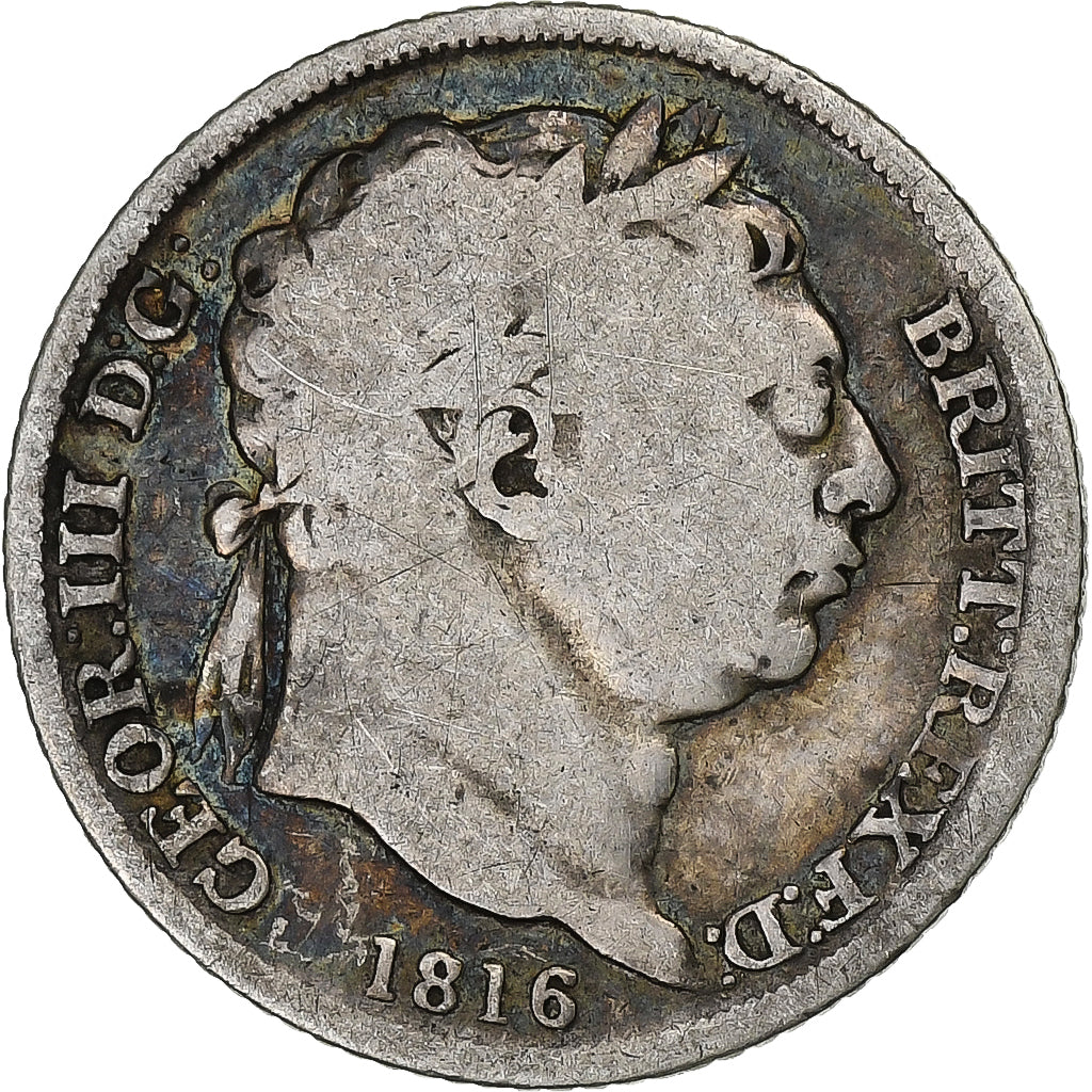 Great Britain, George III, 6 Pence, 1816, Silver, F(12-15), KM:665