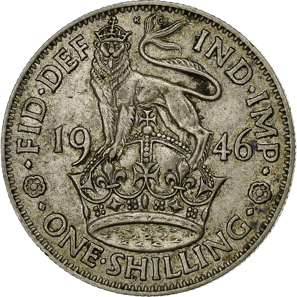 Grã-Bretanha, George VI, Shilling, 1946, Prata, VF(30-35), KM:854
