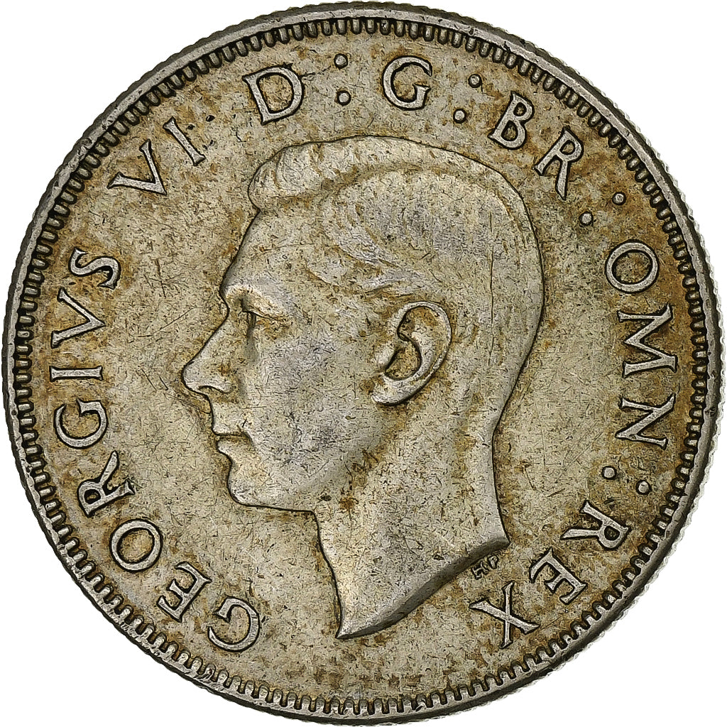 Great Britain, George VI, Florin, Two Shillings, 1945, Silver, VF(30-35), KM:855