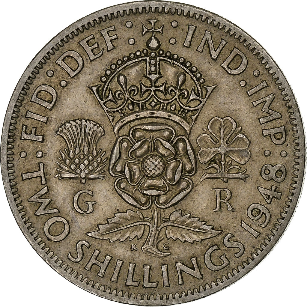 Great Britain, George VI, Florin, Two Shillings, 1948, Copper-nickel, EF(40-45)