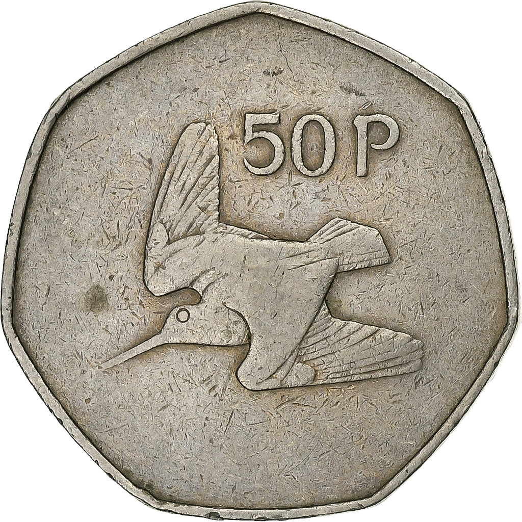 REPÚBLICA DA IRLANDA, 50 Pence, 1970, Cobre-níquel, VF(20-25), KM:24