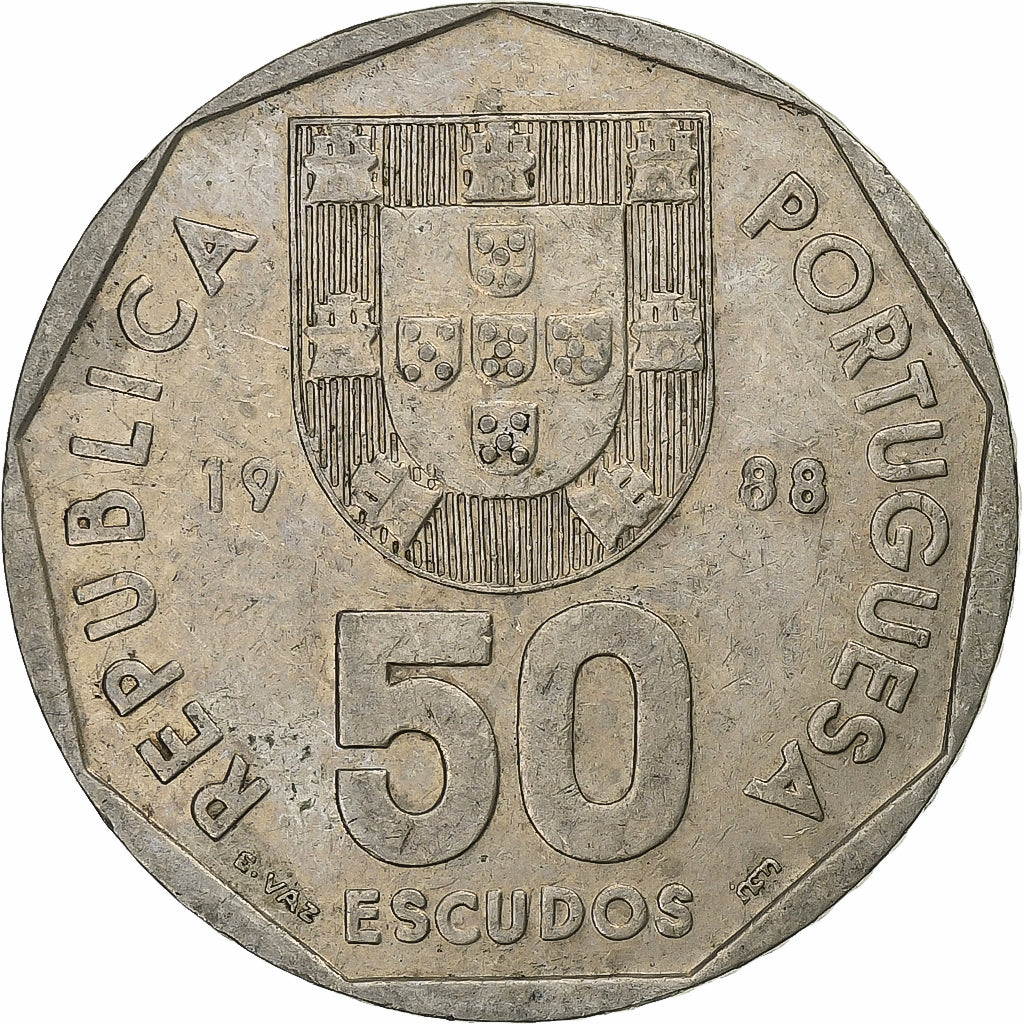 Portugal, 50 Escudos, 1988, Cupro-nickel, TB+, KM:636