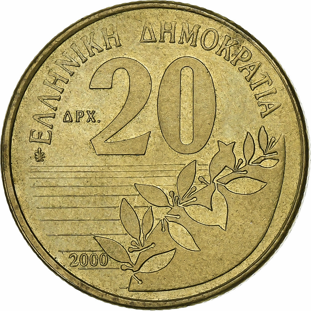 Griekenland, 20 Drachmes, 2000, Aluminum-Bronze, ZF, KM:154