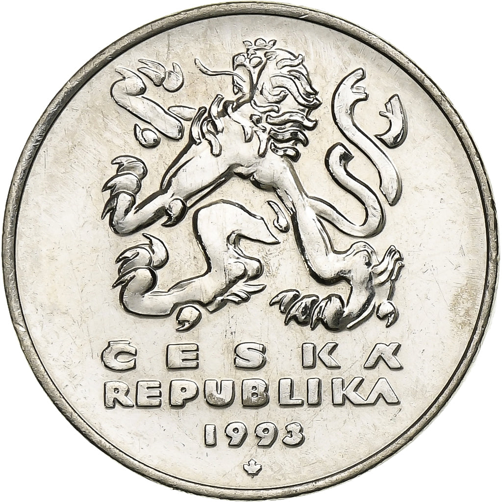 República Checa, 5 Korun, 1993, Níquel chapado en acero, BC+, KM:8