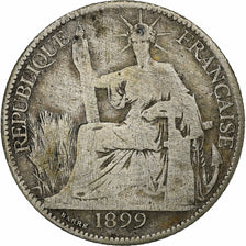FRENCH INDO-CHINA, 20 Cents, 1899, Paris, Silver, VF(20-25), Lecompte:201, KM:10