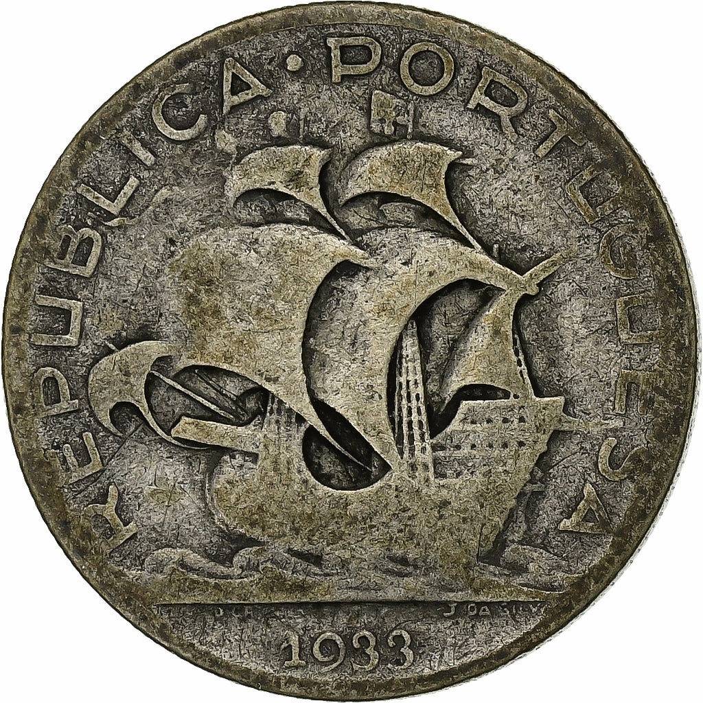 Portugal, 5 Escudos, 1933, Silver, F(12-15), KM:581