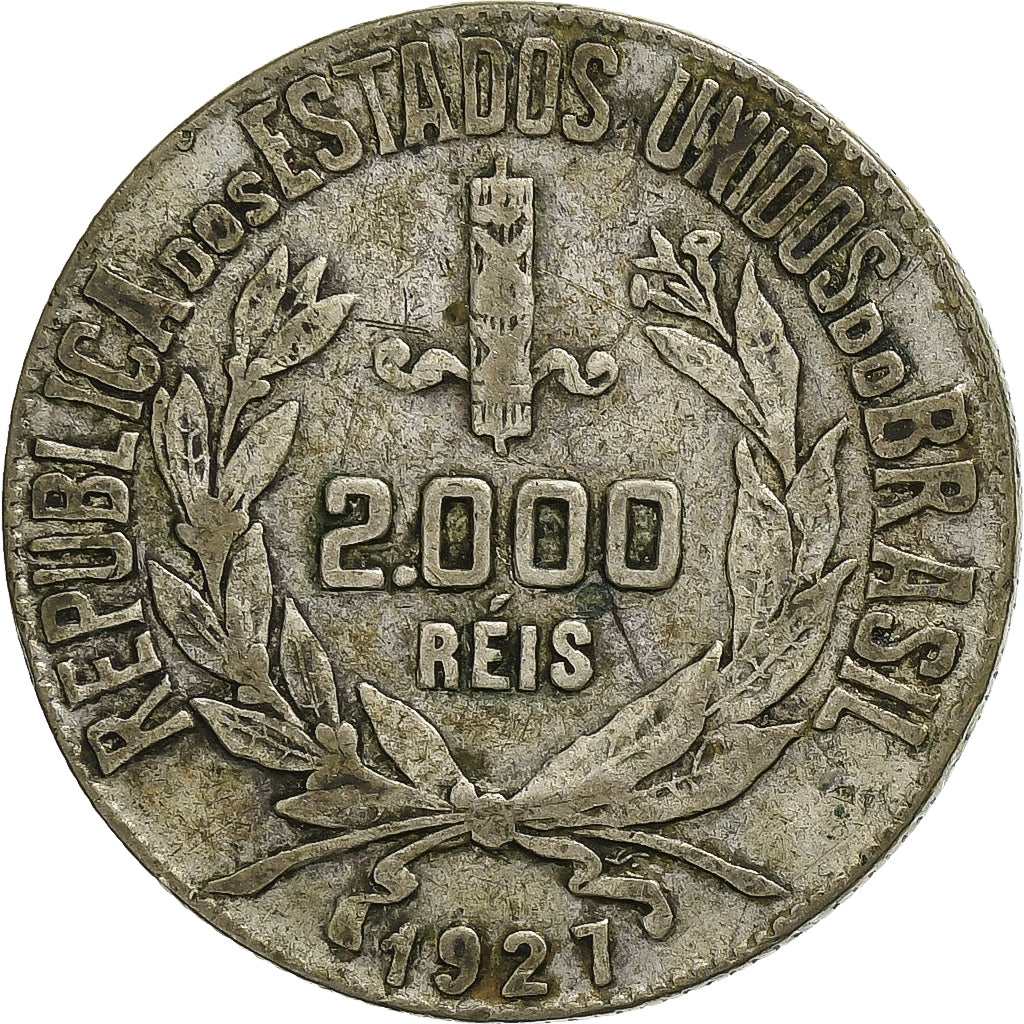 Brazil, 2000 Reis, 1927, Silver, VF(20-25), KM:526