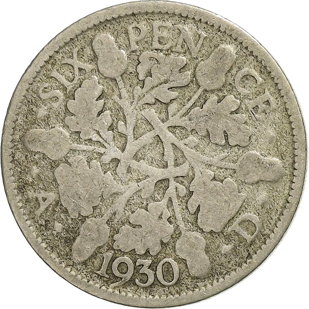 Great Britain, George V, 6 Pence, 1930, Silver, F(12-15), KM:832