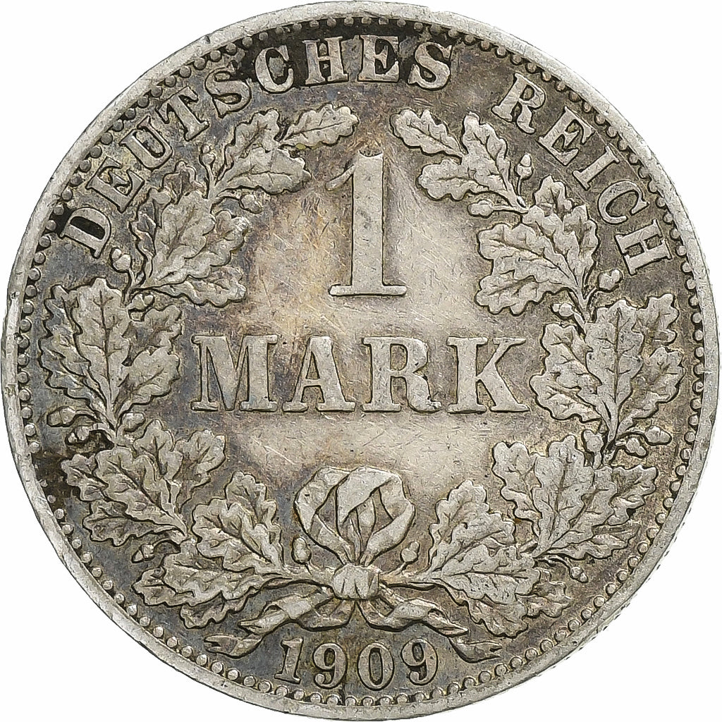GERMANIA - IMPERO, Wilhelm II, Mark, 1909, Berlin, Argento, MB+, KM:14