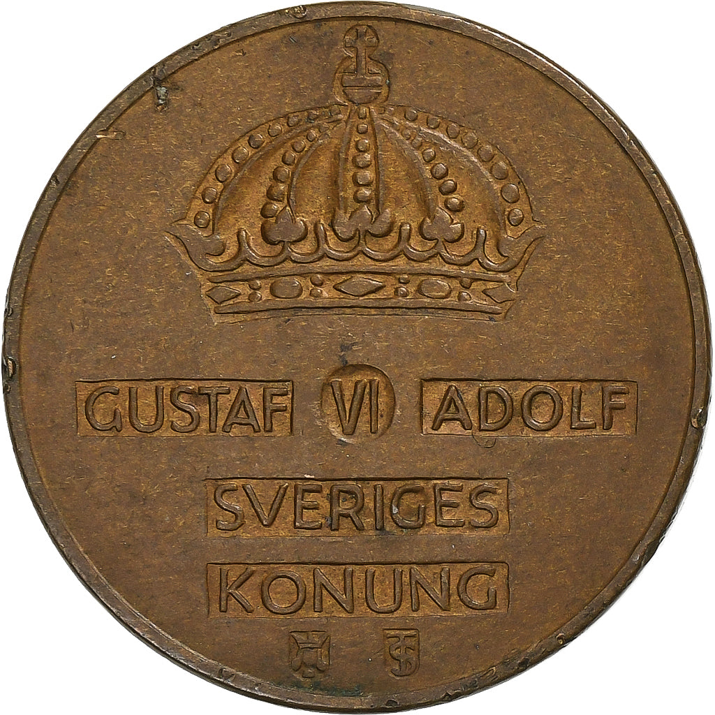 Monnaie, Suède, Gustaf VI, 5 Öre, 1960, TB+, Bronze, KM:822