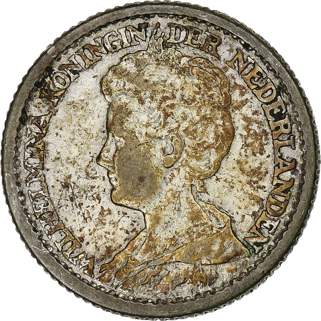 Holandia, Wilhelmina I, 25 Cents, 1918, Utrecht, Srebro, VF(20-25), KM:146