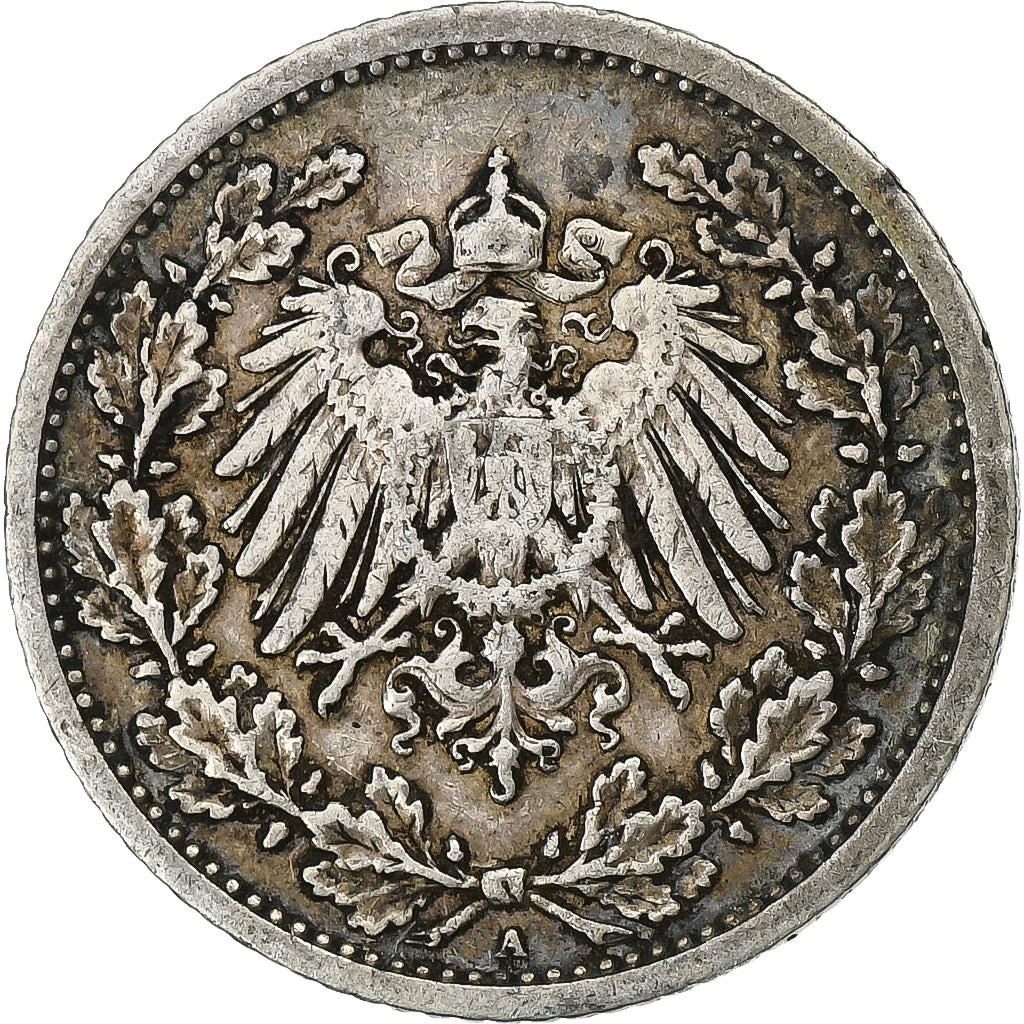 GERMANY - EMPIRE, 1/2 Mark, 1906, Berlin, Silver, VF(30-35), KM:17