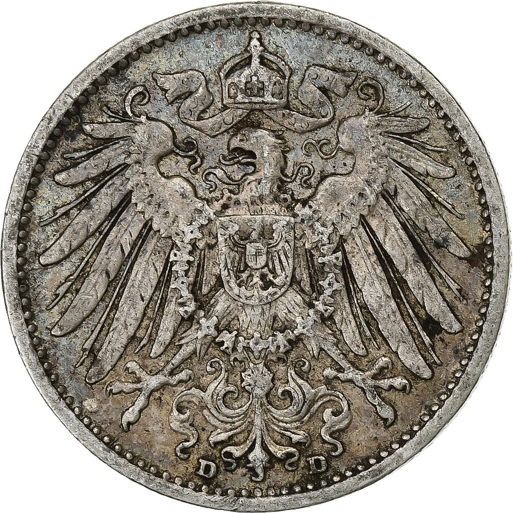 GERMANY - EMPIRE, Wilhelm II, Mark, 1905, Munich, Silver, EF(40-45), KM:14
