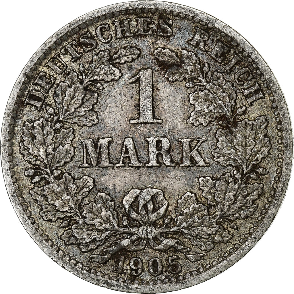 GERMANY - EMPIRE, Wilhelm II, Mark, 1905, Munich, Silver, EF(40-45), KM:14