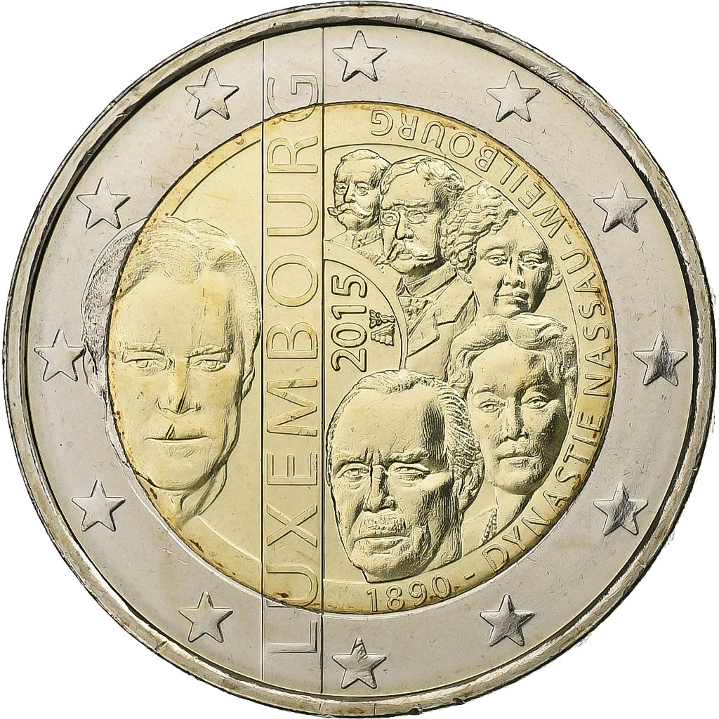 Luxembourg, 2 Euro, Dynastie Nassau-Weilbourg, 2015, MS(63), Bi-Metallic, KM:New