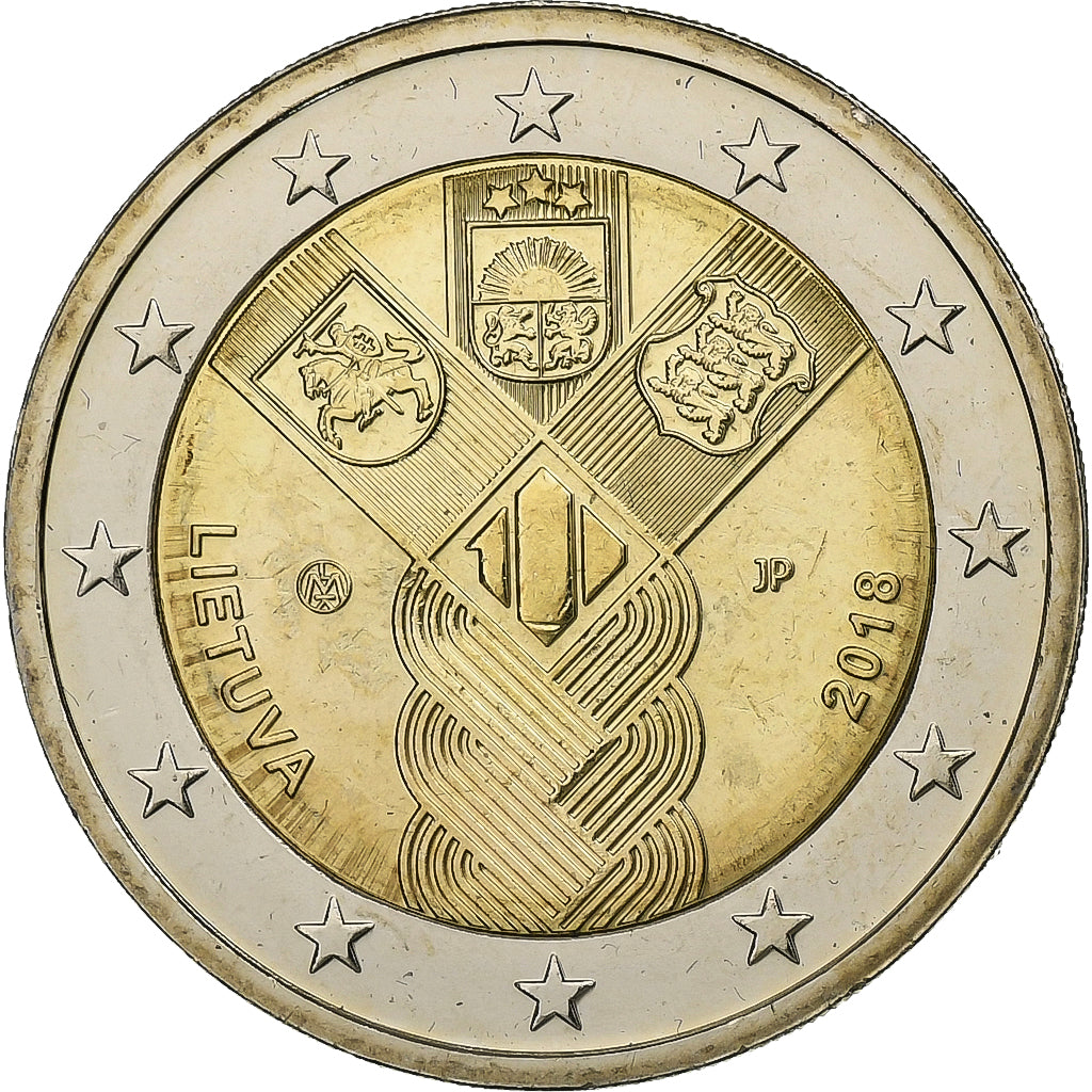 Litwa, 2 Euro, 2018, Bimetaliczny, MS(60-62)