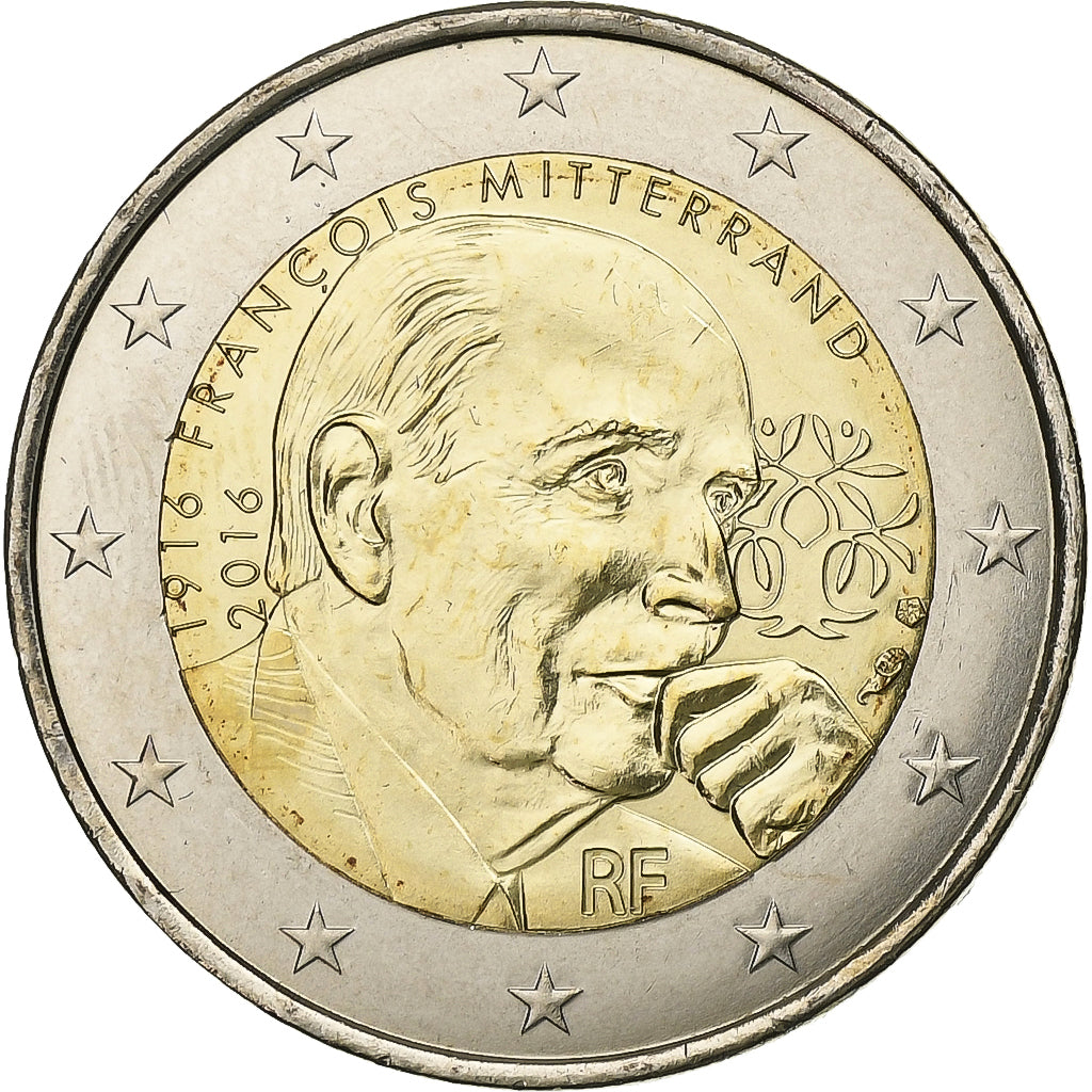 Francja, 2 Euro, 2016, François Mitterand, MS(64), Bimetaliczny