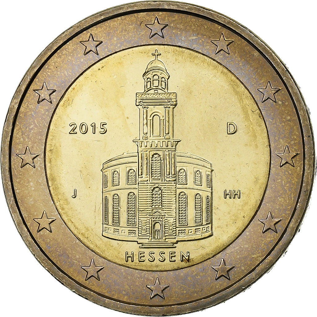 Niemcy, 2 Euro, 2015, Hambourg, Bimetaliczny, MS(63), KM:New