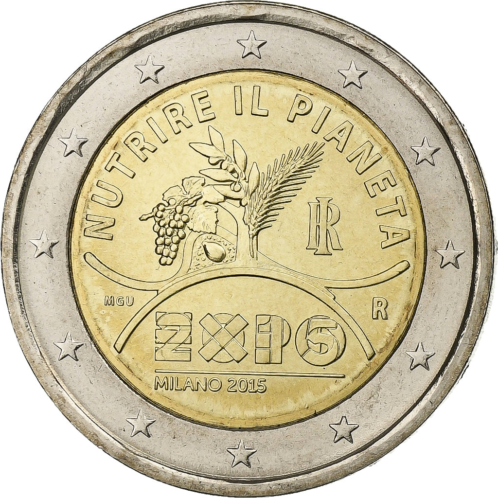 Italia, 2 Euro, 2015, Bimetálico, SC+, KM:New
