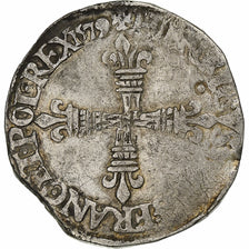 France, 1/4 Ecu, 1579, Nantes, Silver, VF(30-35), Sombart:4662