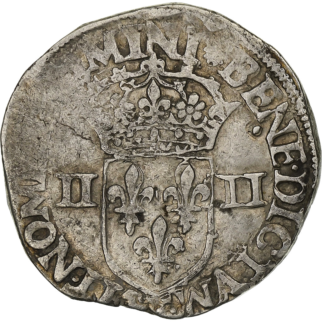 France, 1/4 Ecu, 1579, Nantes, Silver, VF(30-35), Sombart:4662