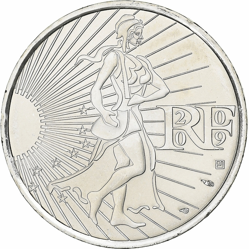 France, 10 Euro, Semeuse, 2009, Silver, MS(64), KM:1534