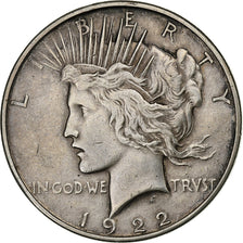 United States, Dollar, Peace, 1922, Denver, Silver, EF(40-45)