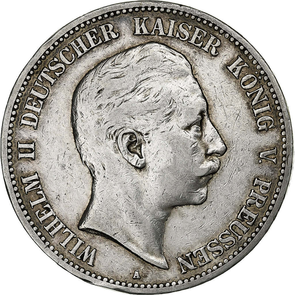 Stati tedeschi, PRUSSIA, Wilhelm II, 5 Mark, 1903, Berlin, Argento, BB, KM:523