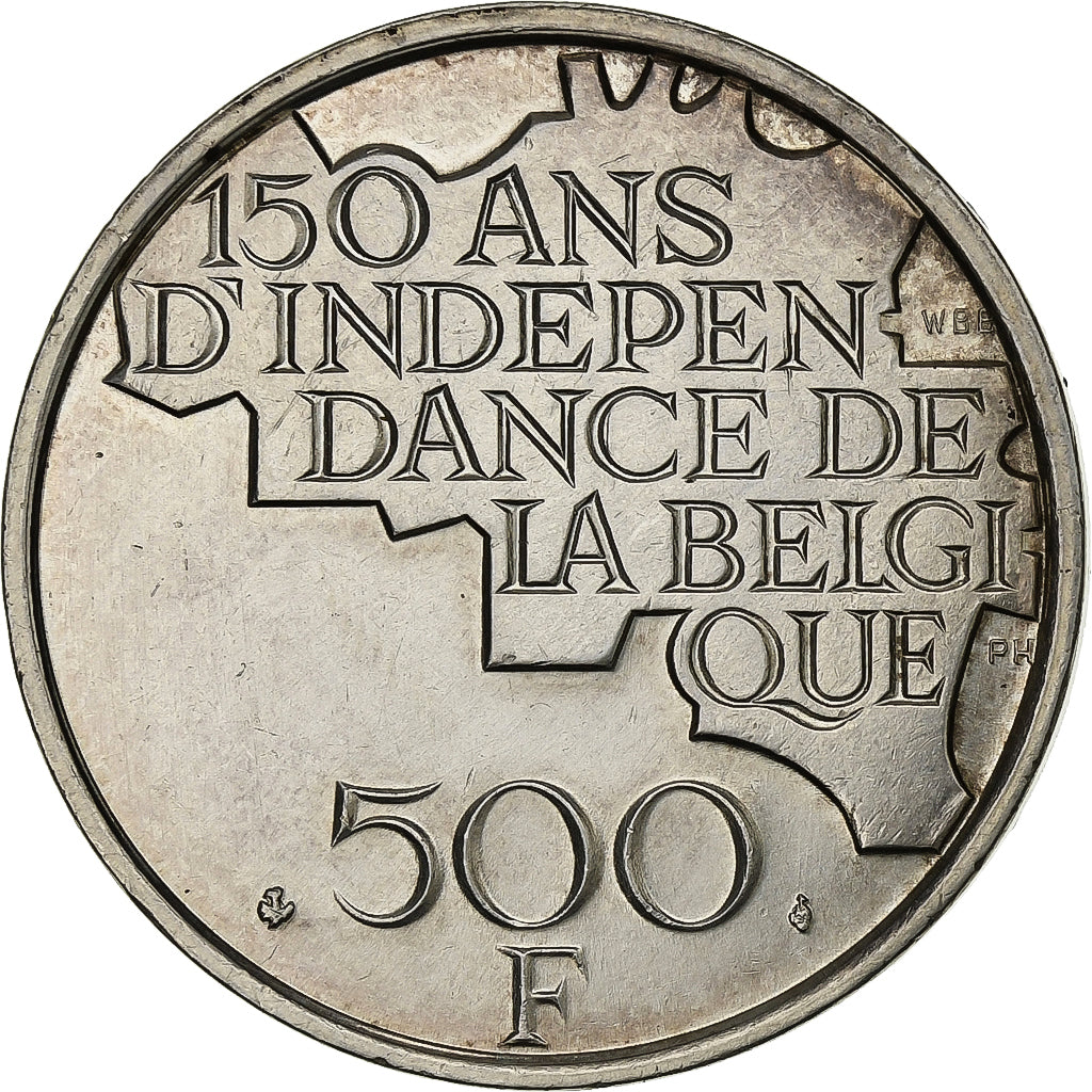 Bélgica, 500 Francs, 500 Frank, 1980, Brussels, Plata recubierta de cobre -