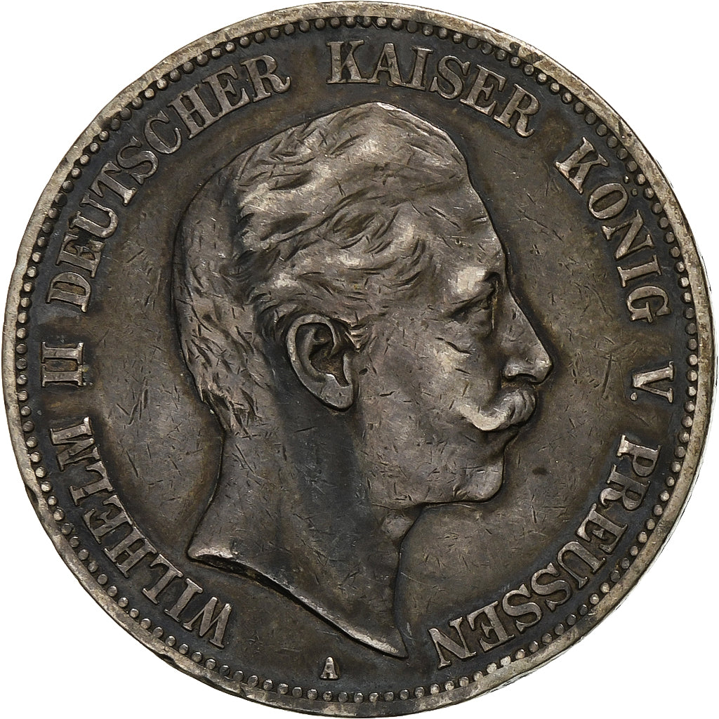 German States, PRUSSIA, Wilhelm II, 5 Mark, 1904, Berlin, Silver, EF(40-45)