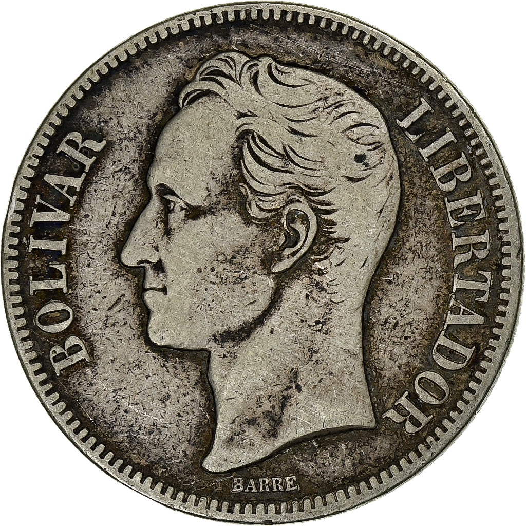 Venezuela, Gram 5, Bolivar, 1926, Silver, VF(20-25), KM:22