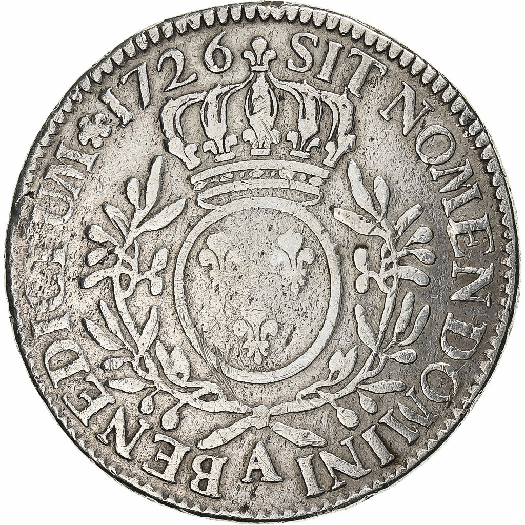 França, Louis XV, Ecu aux branches d'olivier, 1726, Paris, Prata, F(12-15)