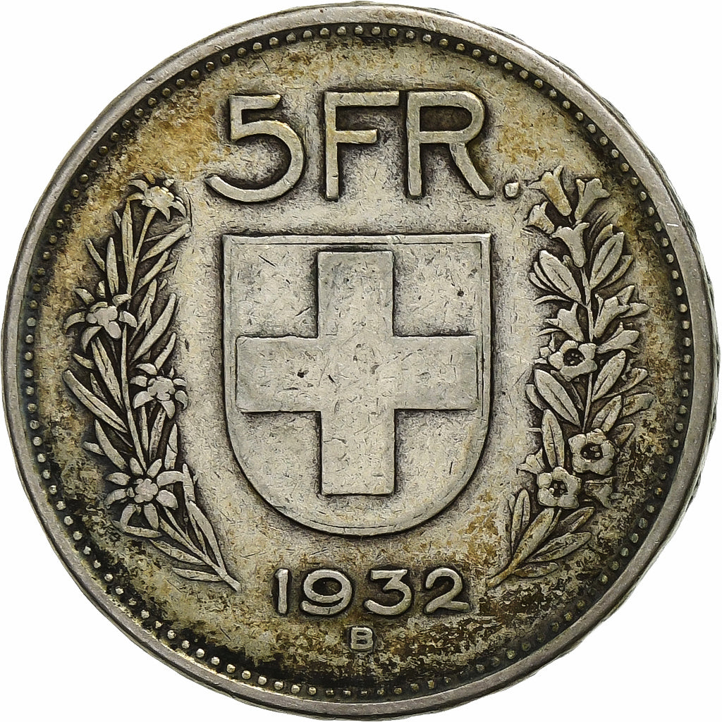 Switzerland, 5 Francs, 1932, Bern, Silver, VF(30-35), KM:40