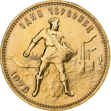 Russia, Chervonetz, 10 Roubles, 1979, Moscow, Gold, AU(55-58), KM:85