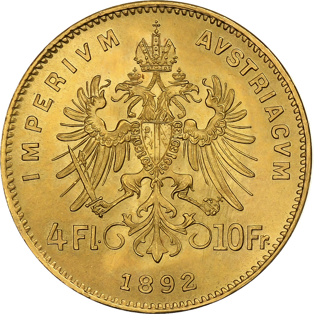 Autriche, Franz Joseph I, 4 Florin 10 Francs, 1892, Or, SPL+, KM:2260