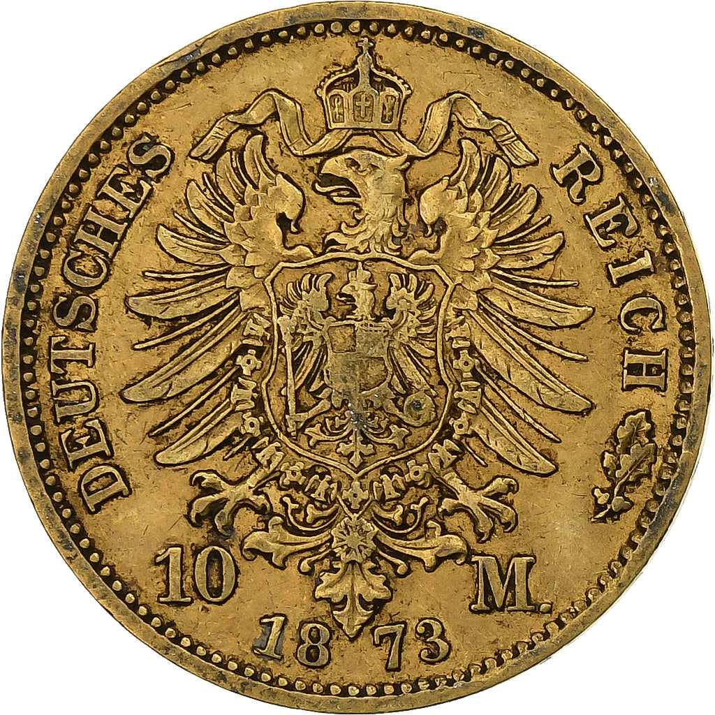 Etats allemands, PRUSSIA, Wilhelm I, 10 Mark, 1873, Berlin, Or, TTB, KM:504