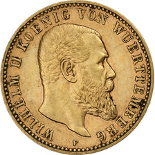 Etats allemands, WURTTEMBERG, Wilhelm II, 10 Mark, 1893, Freudenstadt, Or, TTB+