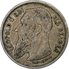 Belgium, Leopold II, 2 Francs, 2 Frank, 1909, Silver, VF(30-35), KM:58.1
