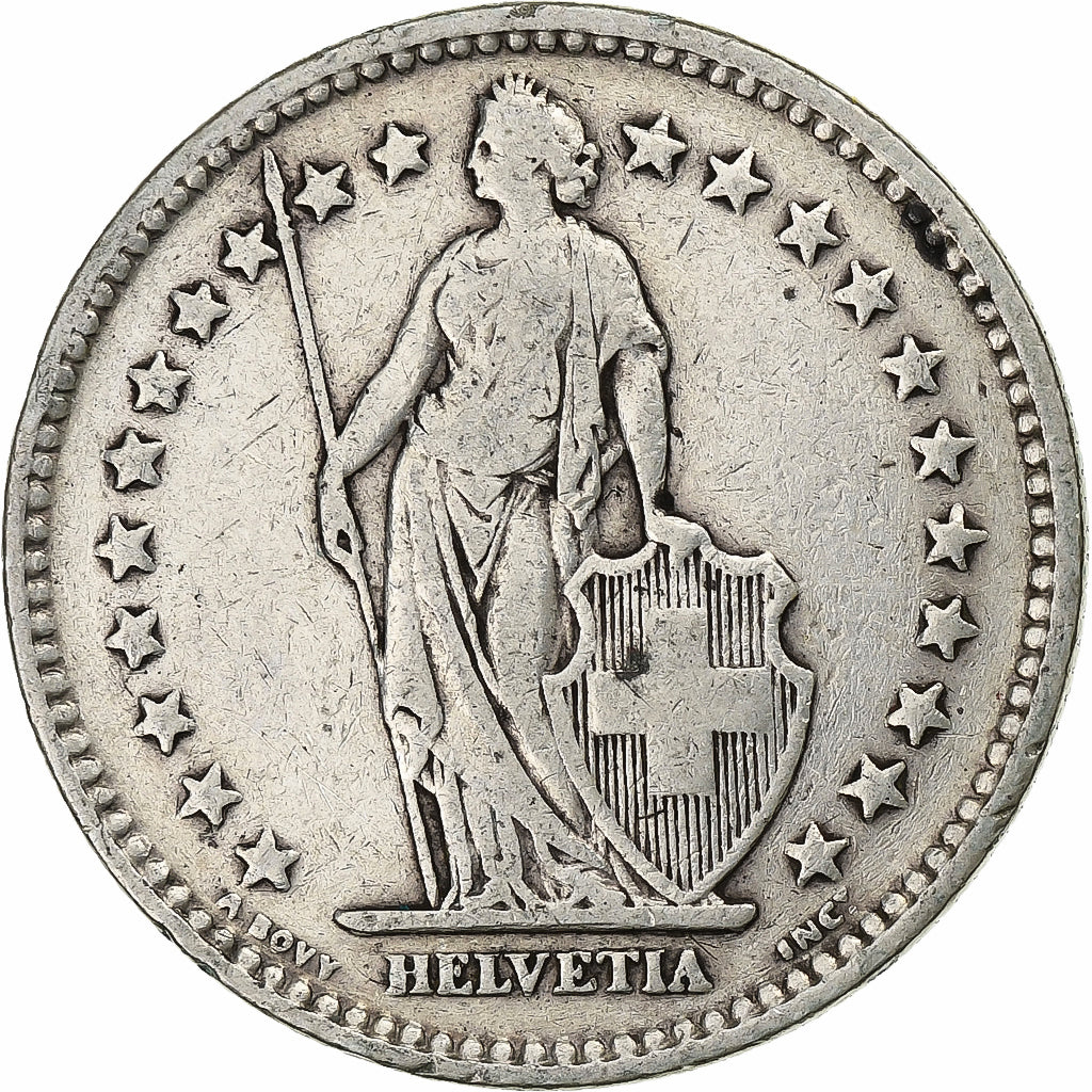Switzerland, 2 Francs, 1914, Bern, Silver, VF(30-35), KM:21