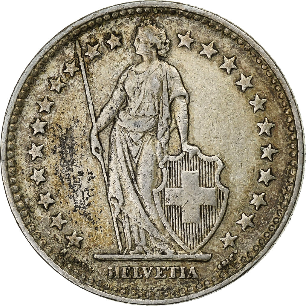 Szwajcaria, 2 Francs, 1940, Bern, Srebro, EF(40-45), KM:21