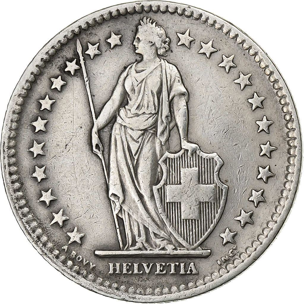 Switzerland, 2 Francs, 1944, Bern, Silver, VF(30-35), KM:21