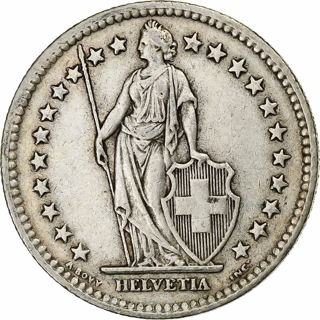 Szwajcaria, 2 Francs, 1944, Bern, Srebro, EF(40-45), KM:21