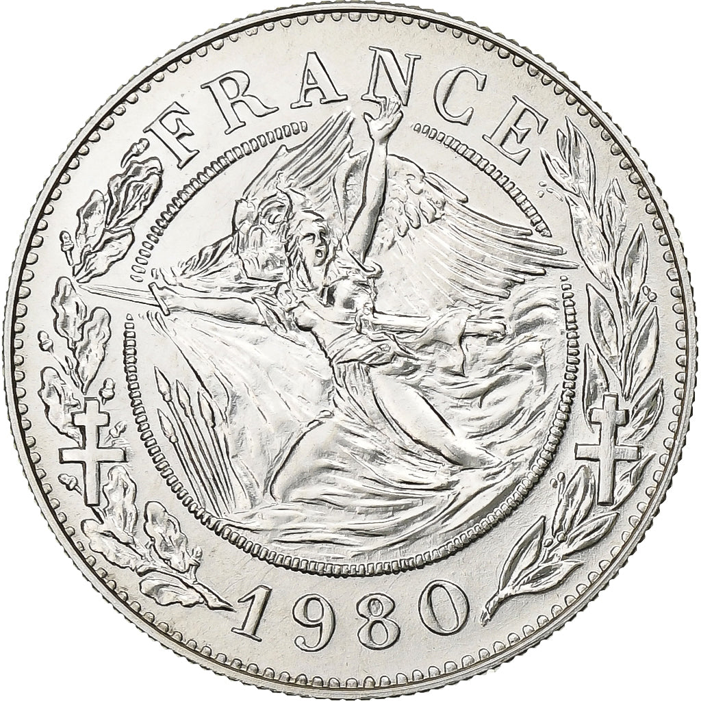 France, Medal, Charles de Gaulle, 1980, MS(65-70), Silver