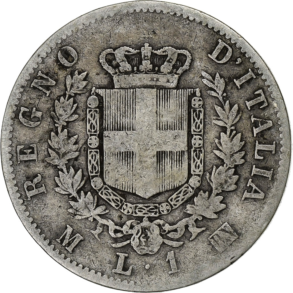 Italia, Vittorio Emanuele II, Lira, 1863, Milan, Plata, BC, KM:5a.1